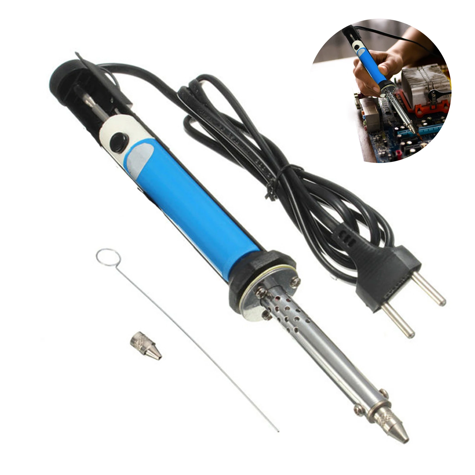 Handheld Electric Tin Suction Device Iron Metal Desoldering Pump Welding Heating Sucker Pen with Vacuum Nozzle Soldering | Инструменты
