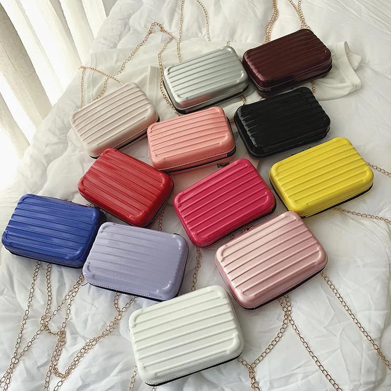 personality Women mini luggage suitcase fashion Luggage Bag Soft Shell Square Handbag women Purses And Handbags Bolsos Mujer C55 | Багаж и