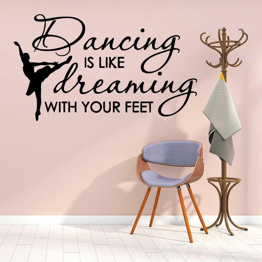 NEW dancing is like dreaming with your feet Wall Art Decal Sticker Mural Children stickers Decoration Decals Murals | Дом и сад