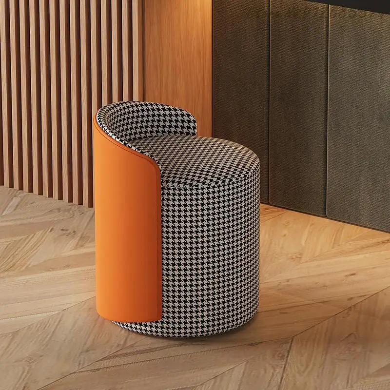 Simple and modern bedroom makeup chair dressing table stool backrest desk light luxury houndst |