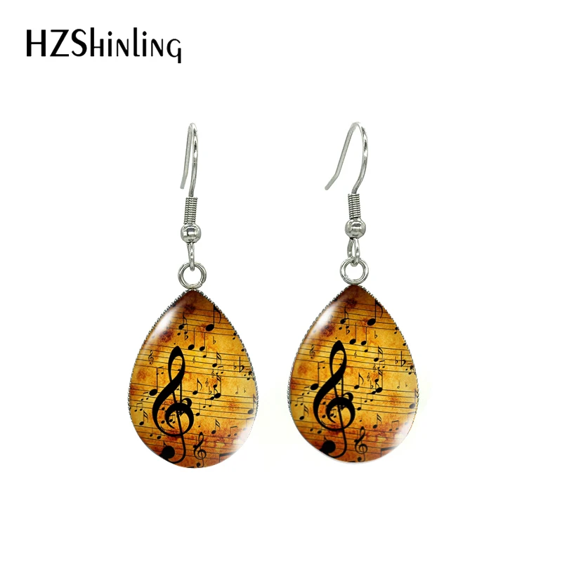 Новая мода новинка рыболовный крючок серьги с изображением музыкальных нот