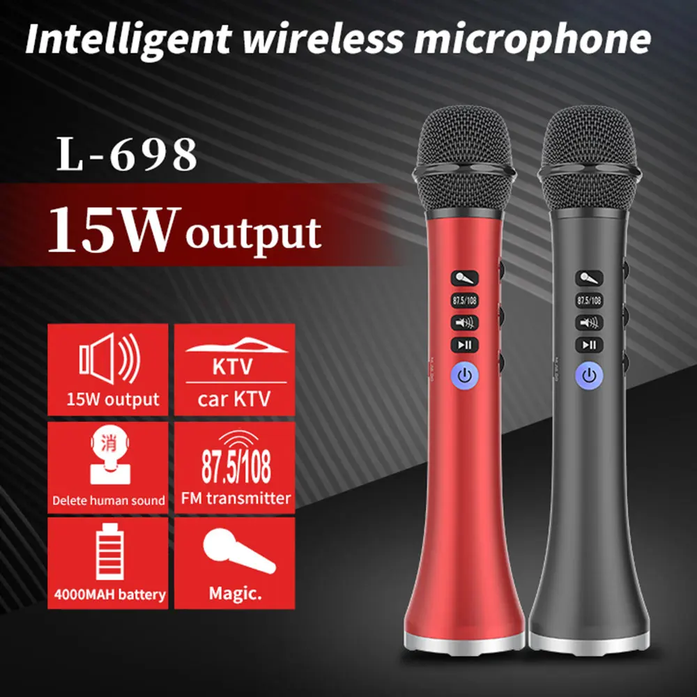 Bluetooth-микрофон L698 15 Вт портативный для караоке | Электроника
