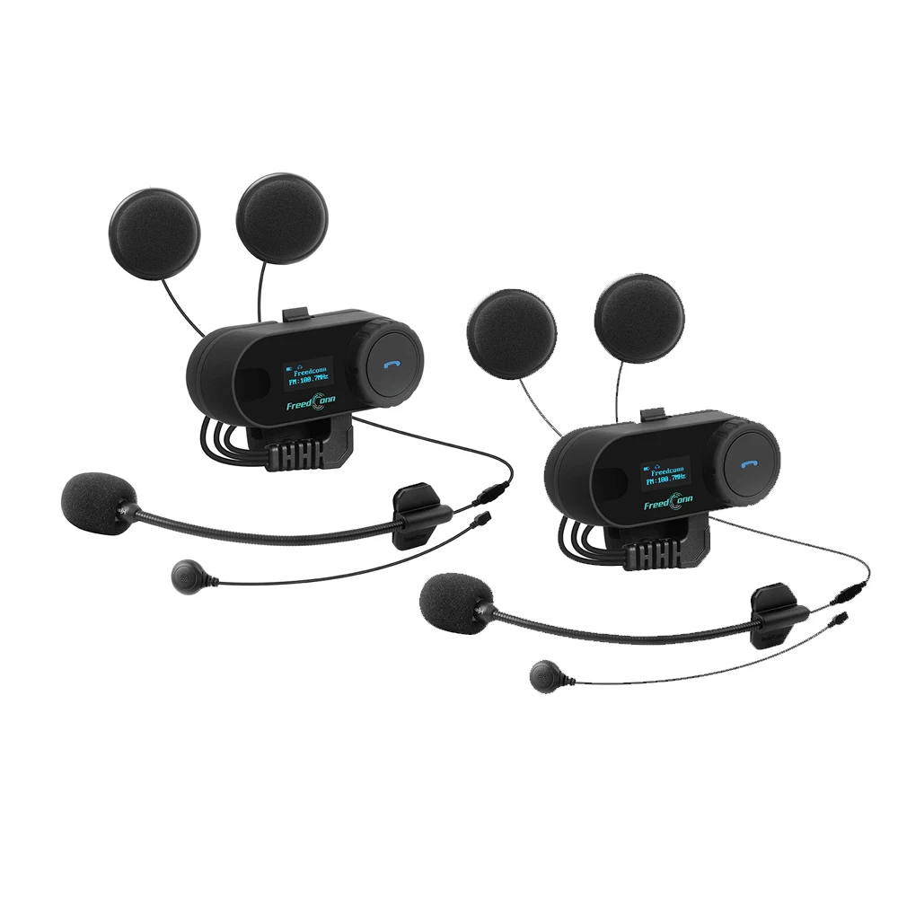 2 шт. FreedConn TCOM-SC BT Bluetooth для всех мотоциклетных шлемов домофон гарнитура с