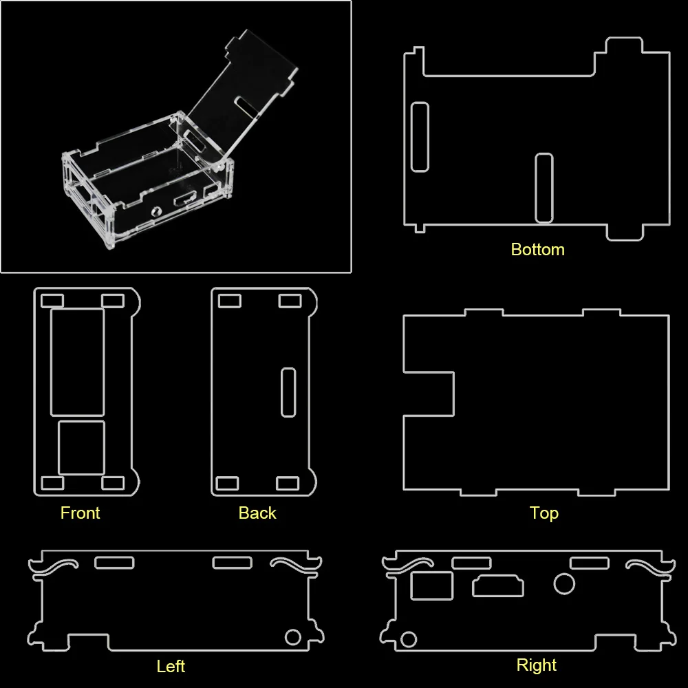 Прозрачный акриловый чехол для Raspberry Pi 3 B (без платы Pi) | Электронные компоненты и