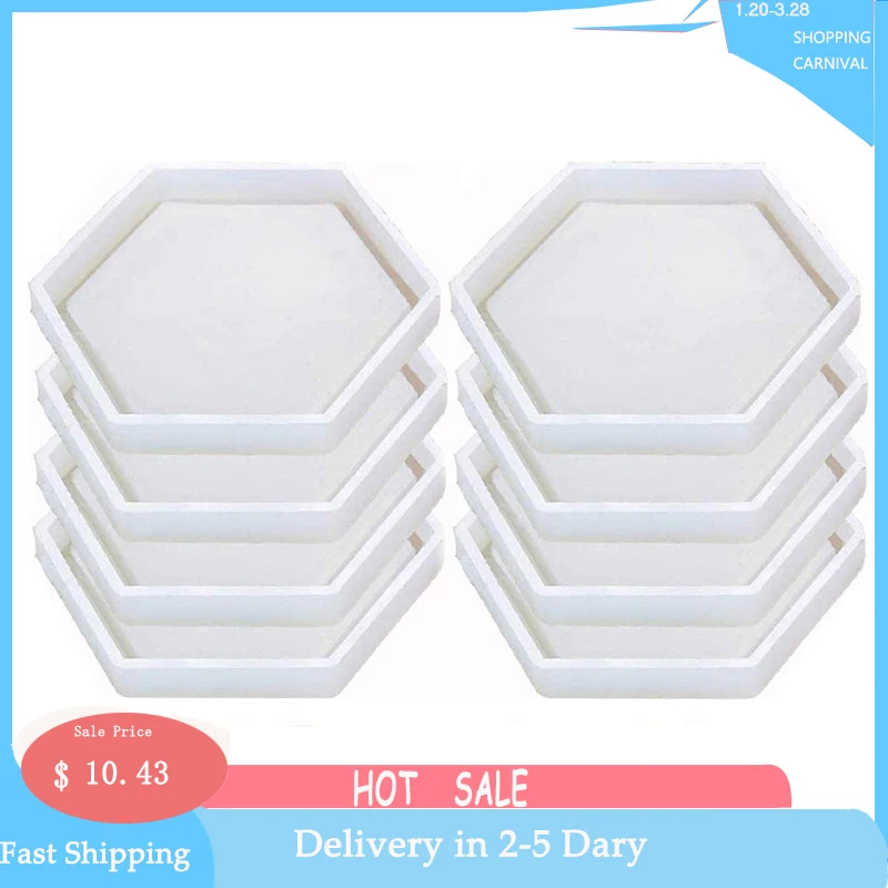 8 упаковок шестигранные силиконовые формы для подставки форма силиконовой смолы