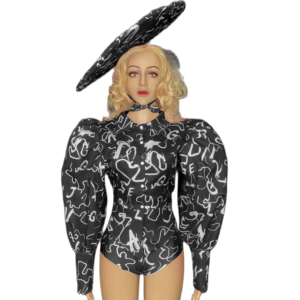 Женский комплект из трех предметов рубашка и шорты с надписью пышными рукавами