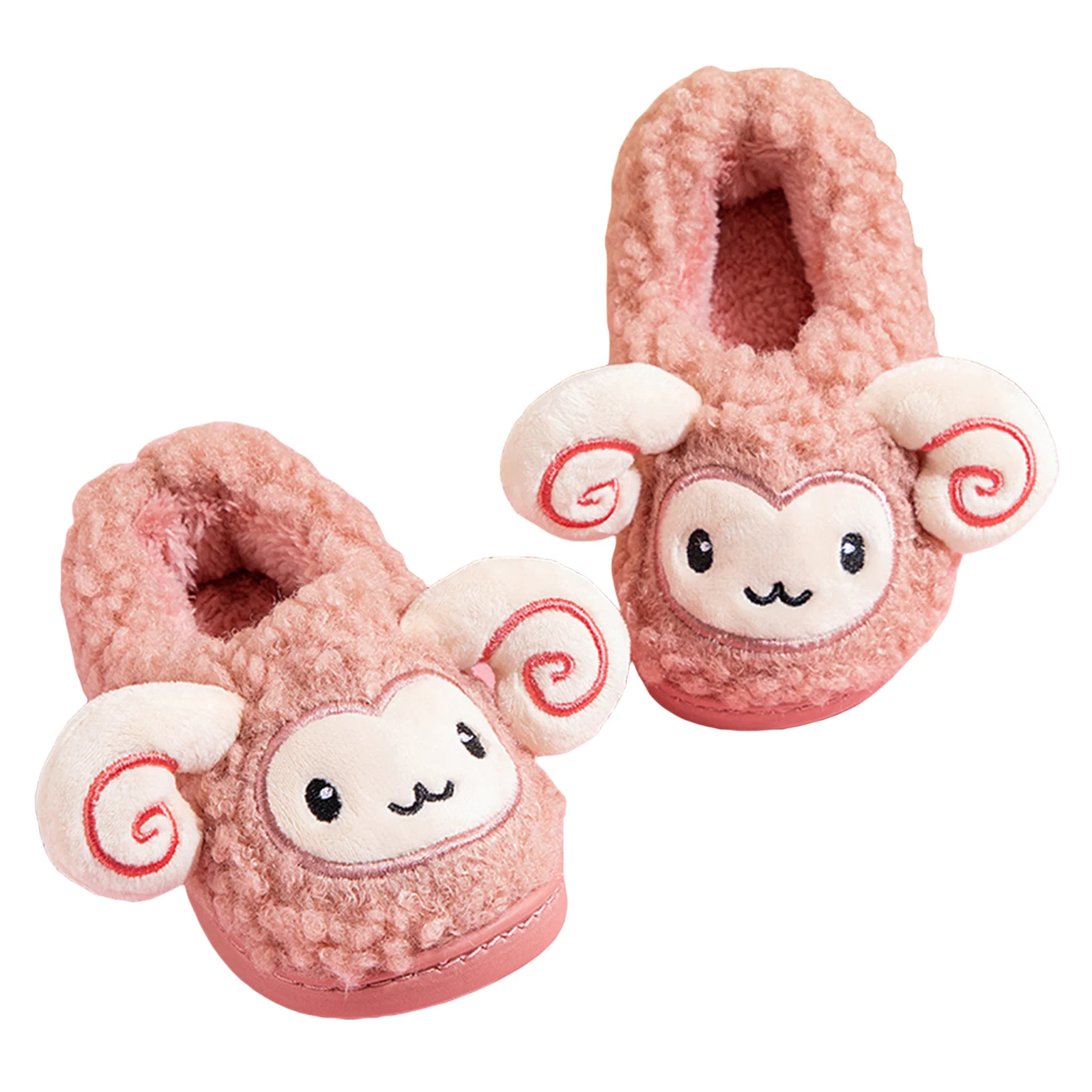 Нескользящие шлепанцы для малышей Мультяшные тапки из ягненка обувь кроватки