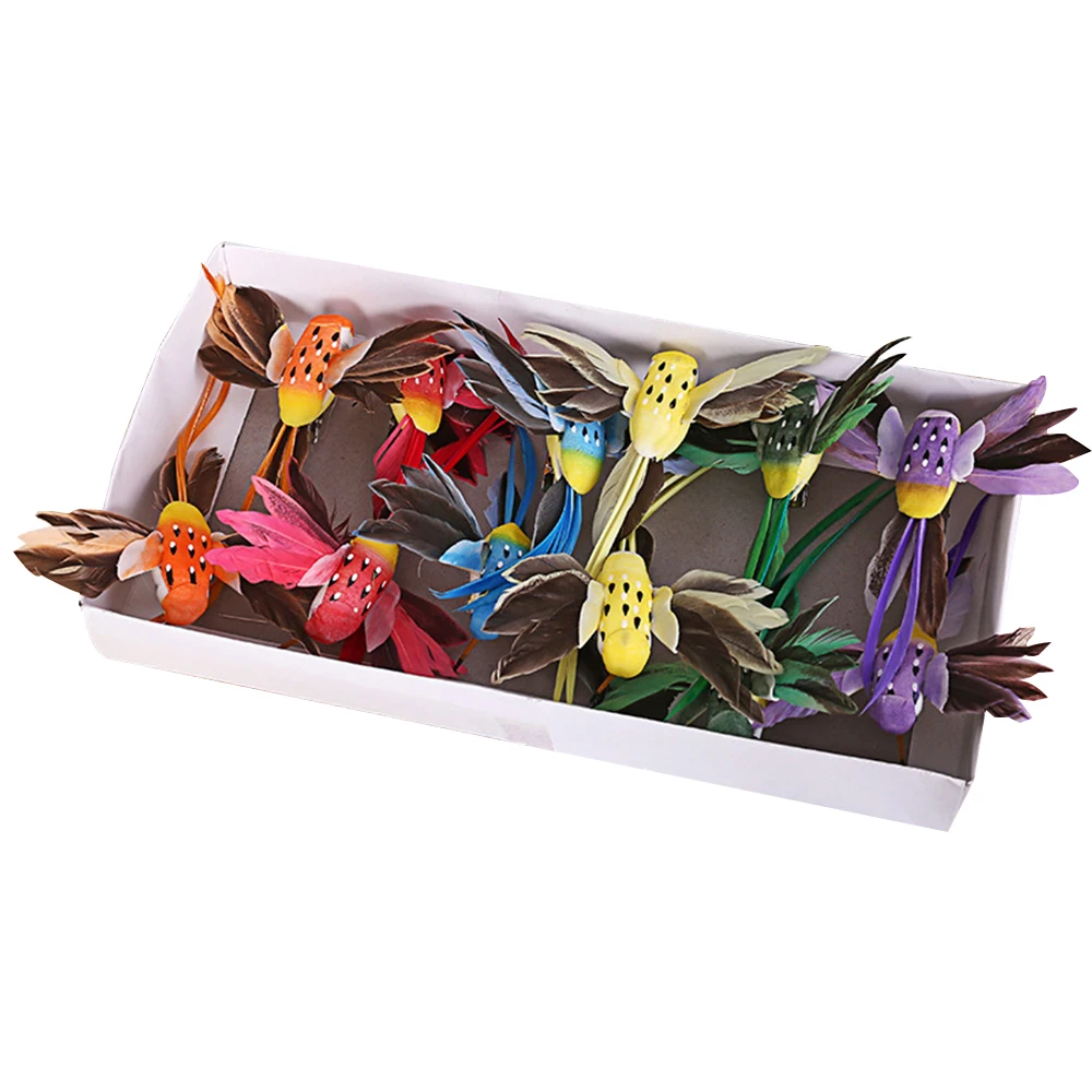 12 шт. искусственная пена Колибри перо птица фигурка орнамент газон двора садовое