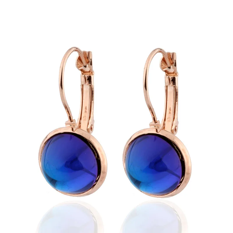 Irina Новый дизайн красочные круглые серьги из розового золота 585 пробы для женщин