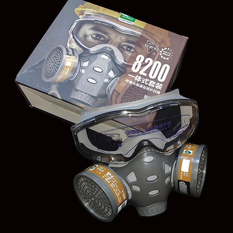 Полнолицевая противогаз с очками защитная распылительная краска химические