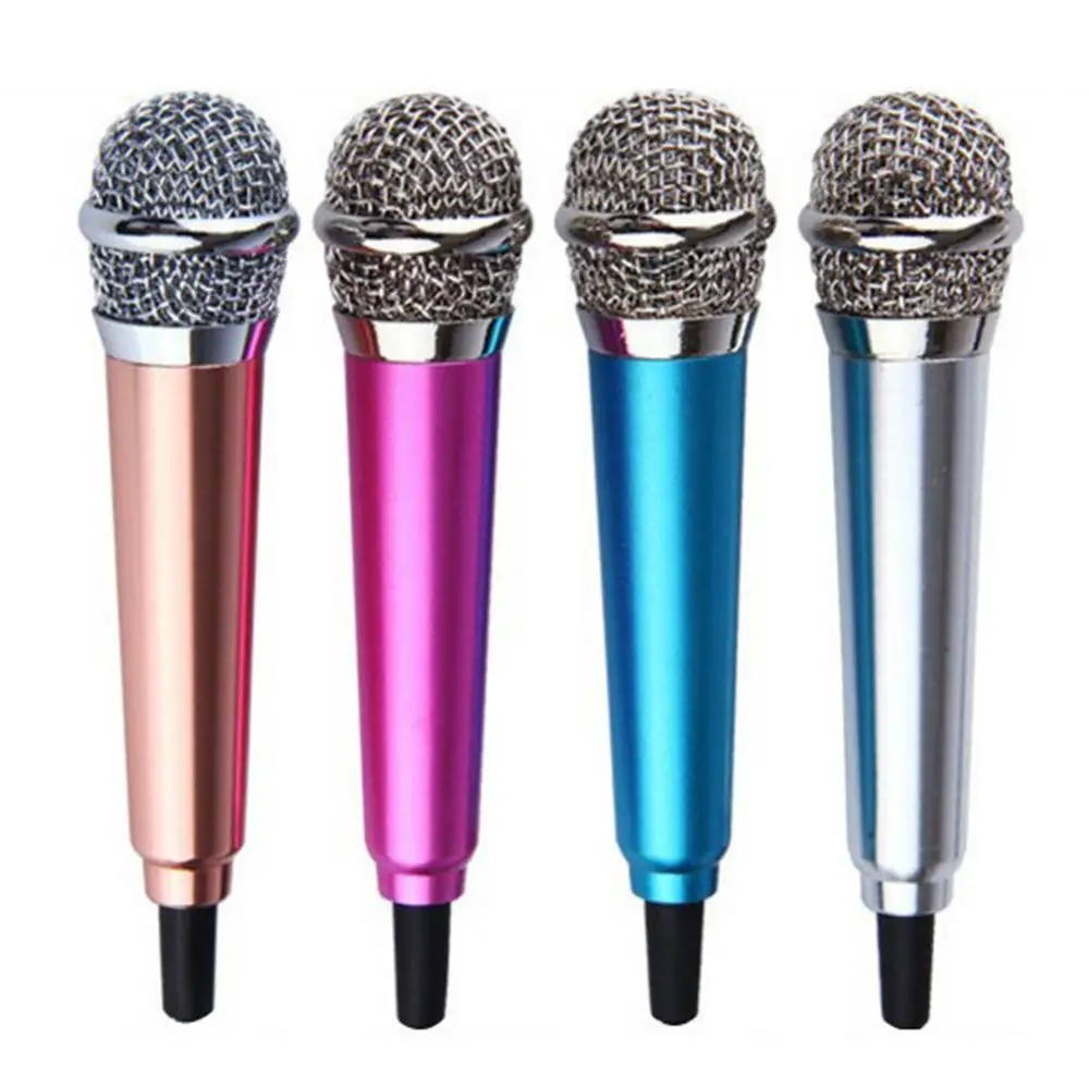 3.5mm Mini Stereo Mic Audio Microphone  Condenser Phone Karaoke with Stand for iPhone Android микрофон | Электроника