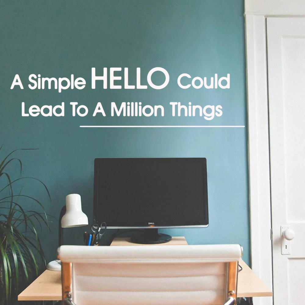 Современная hello настенная Съемная наклейка из ПВХ для детской комнаты декорация