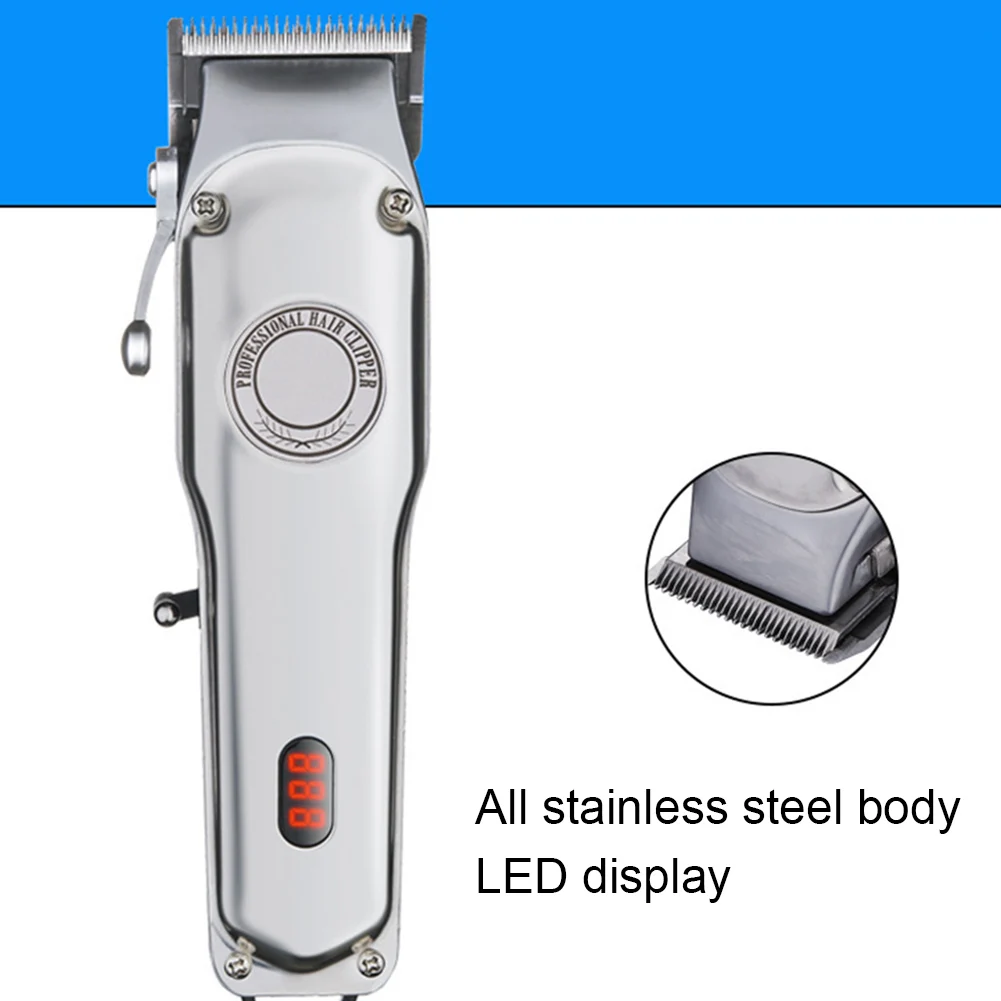 Машинка для стрижки волос парикмахерский триммер аккумуляторная из нержавеющей