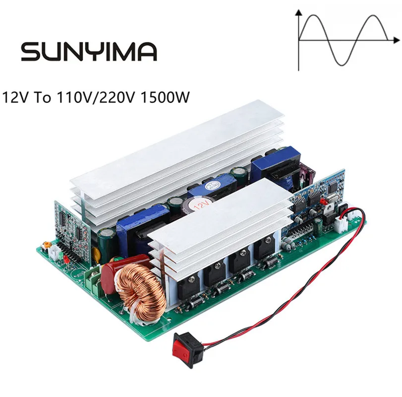 Инвертор немодулированного синусоидального сигнала SUNYIMA 1500 Вт 12 В постоянного