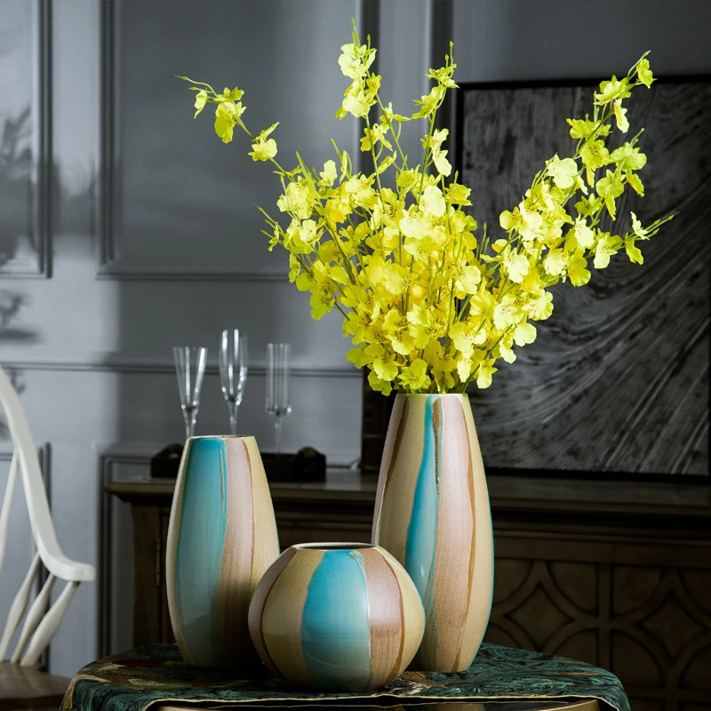 Керамическая ваза домашнее украшение цветная для гостиной вход фэн-шуй