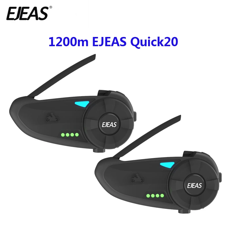 Гарнитура для мотоцикла Quick20 Bluetooth 4 2 шт. кибергарнитура Raid 1 км с FM-радио