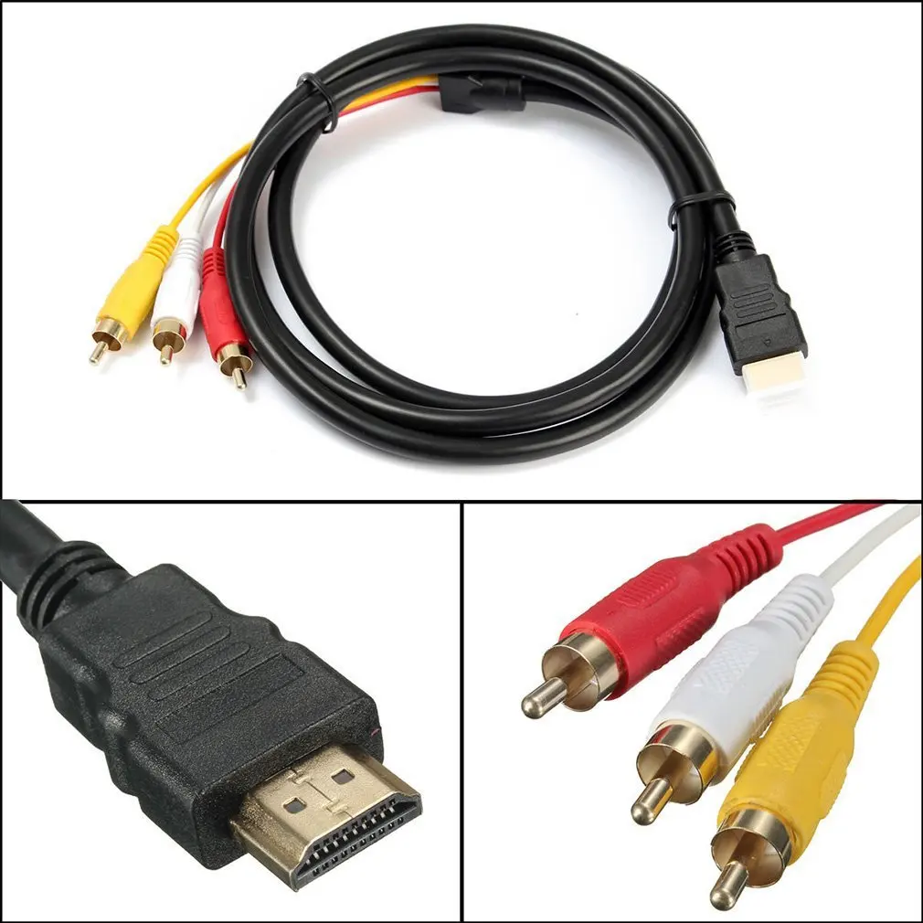 1 5 м HDMI-совместимый с 3 RCA Видео Аудио кабель 1080P AV адаптер шнура конвертера для HD