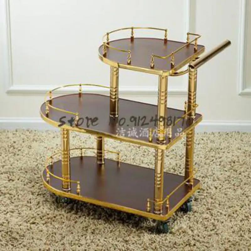 Двойная Мобильная тележка для ресторана Доставка еды автомобиль отеля