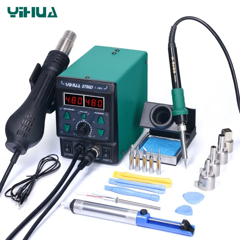 Паяльная станция YIHUA 8786D для ремонта телефонов BGA SMD паяльная с горячим воздухом