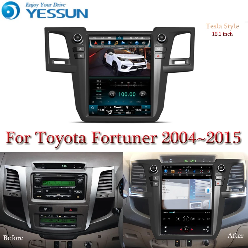 Tesla screen For Toyota Fortuner Hilux SW4 2004~2015 Car Android Multimedia Player Radio stereo Audio GPS Navigation |