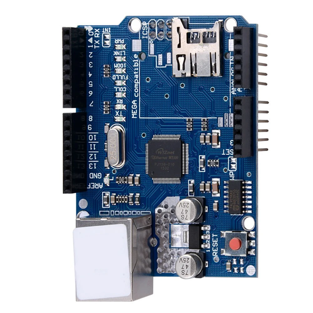 Макетная плата W5100 Ethernet Shield R3 для UNO Mega 2560 1280 328 UNR с слот карты Micro SD Arduino |