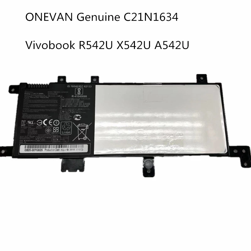 ONEVAN подлинный C21N1634 Аккумулятор для ноутбука Asus Vivobook R542UR R542UR-GQ378T FL5900L FL8000L X542U A580U