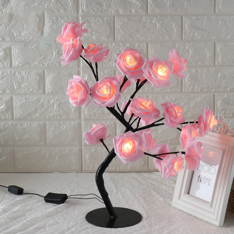 Newly Rose Shaped Table Lamp Flower Tree Decorative Light for Living Room Bedroom TE889 | Освещение