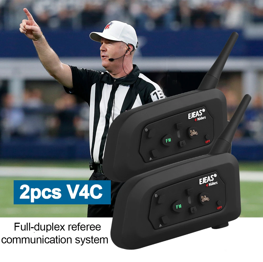 EJEAS V4 футбол рефери домофон гарнитура 1200 м полный дуплекс Bluetooth мотоцикл интерфон