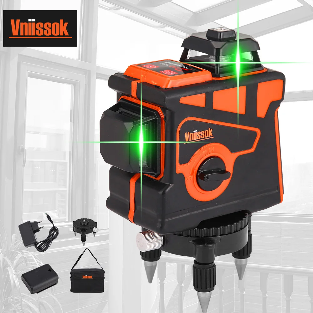 2021 Лазерный уровень 12 линий в режиме 3D развертка 360 градусов горизонтальное и