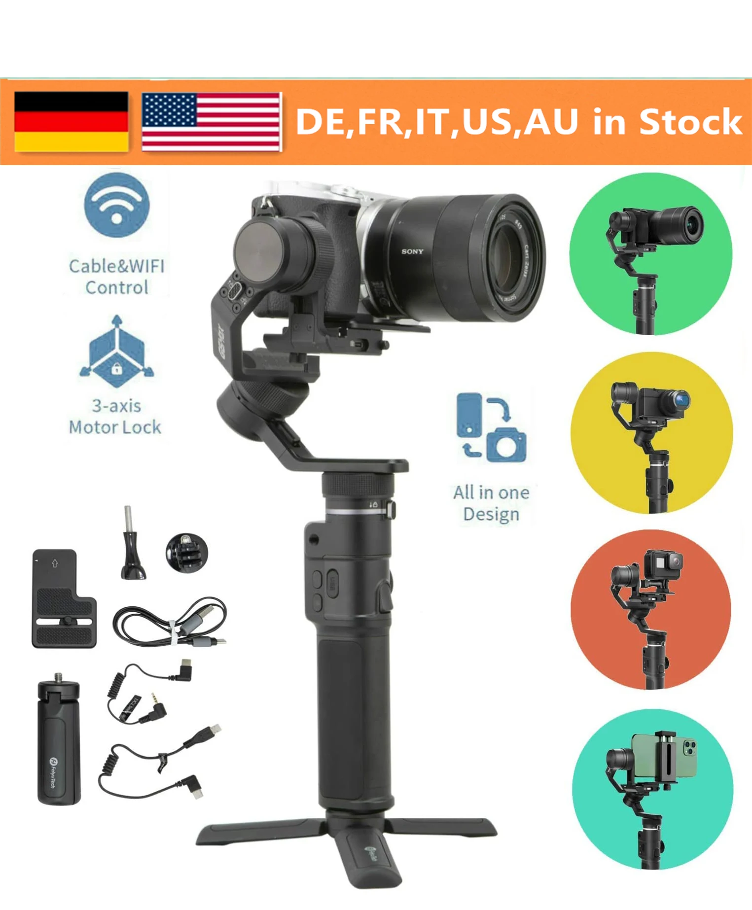 3 осевой ручной шарнирный стабилизатор FeiyuTech G6 MAX для смартфонов Gopro микро одна