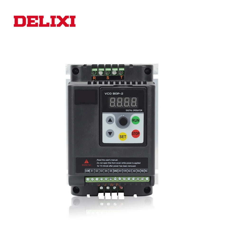 DELIXI частотный инвертор VFD 0.4KW 0.75KW1.5KW 2.2kw 3kw 220V однофазный вход и трехфазный выход