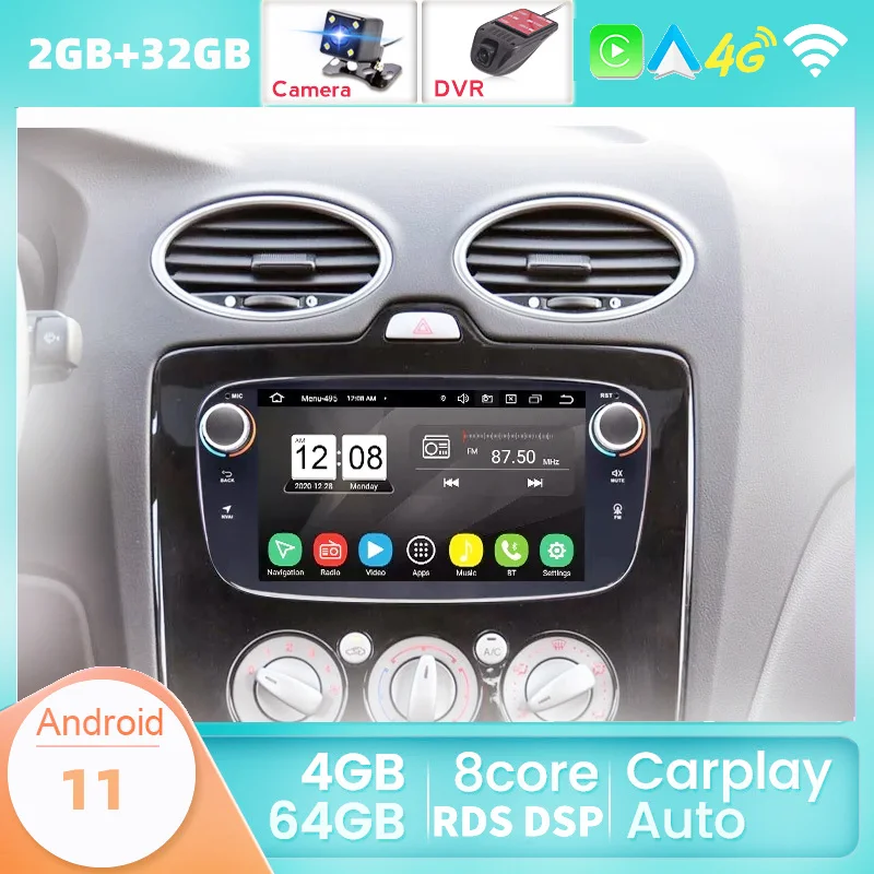 Автомагнитола мультимедийный видеоплеер для Ford/Focus/S-Max/Mondeo 9/GalaxyC-Max навигация GPS