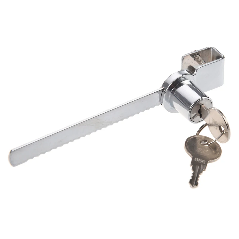 Office Glass Showcase Cabinet Counter Sliding Blade Saw Lock W Keys Silver Tone | Locks