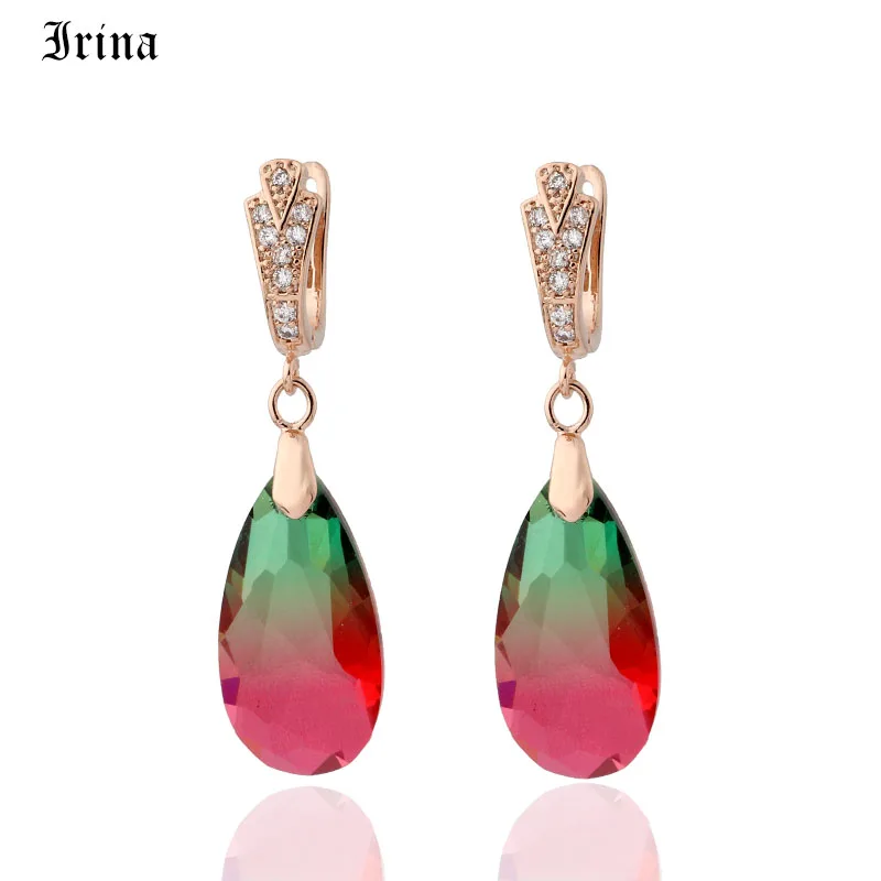 Irina новые градиентные висячие серьги модные ювелирные изделия из розового золота