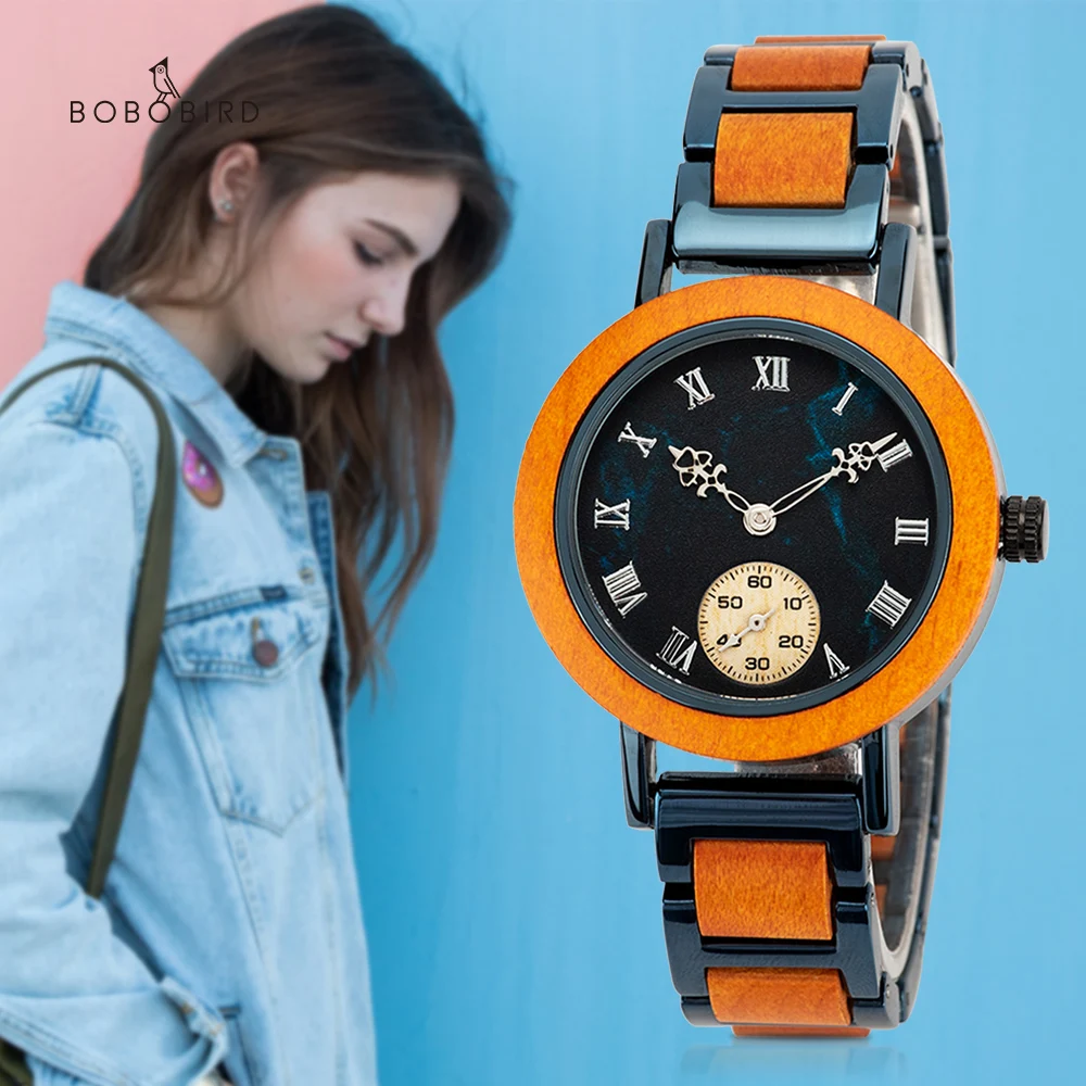 BOBO BIRD женские часы Relogio Feminino деревянный Дамский кварцевый секундомер наручные