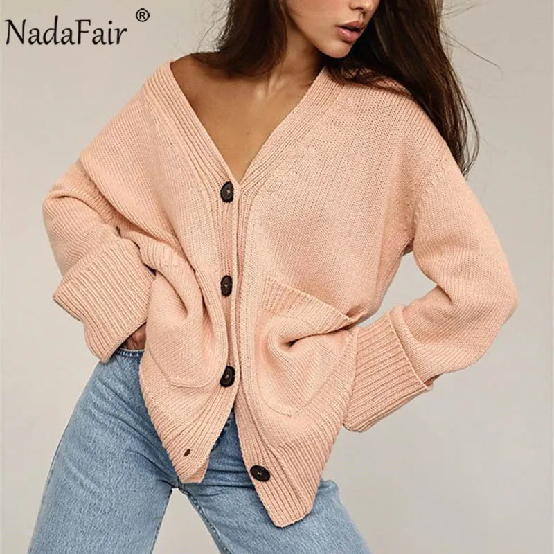 Nadafair Повседневный вязаный длинный кардиган для женщин осень 2020 рукав теплый
