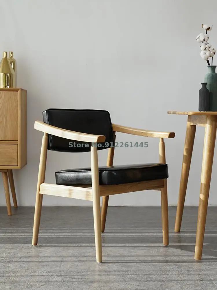 Президентский стул Nordic из твердого дерева, японский белый дуб, обеденная конференция, отдых, компьютерный дизайнерский, корейская учебная cha.