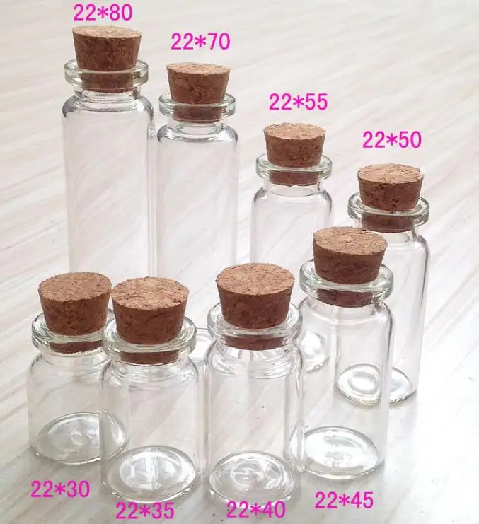 100 шт./лот 3 мл 5 7 8 10 12 15 20 мини-прозрачный стеклянный флакон с пробкой стеклянная