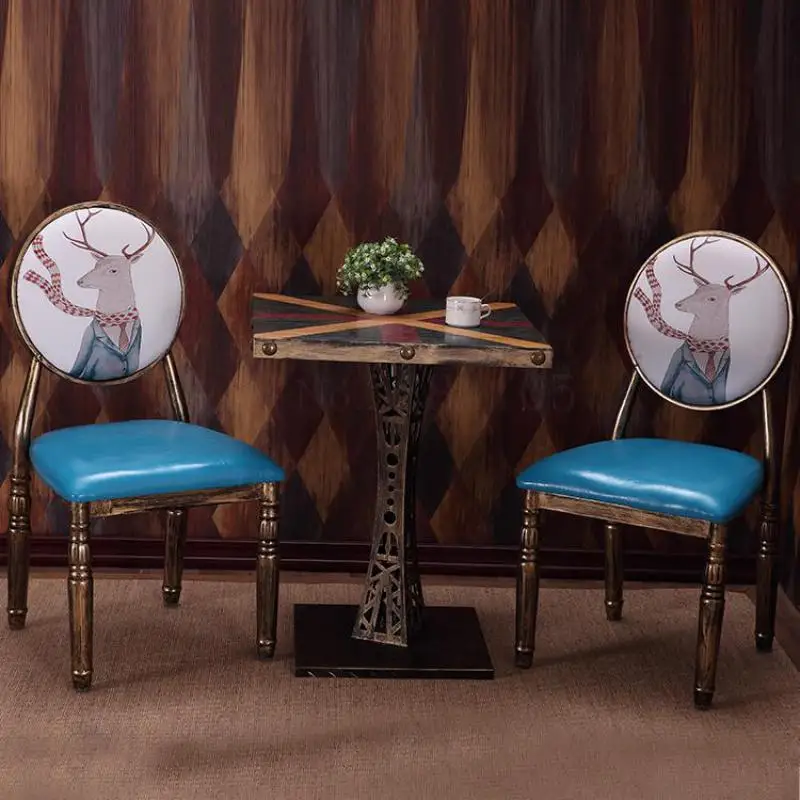 Европейский стиль современный простой креативный обеденный стул железное