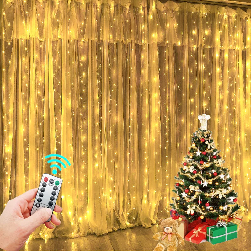 3M LED Curtain Garland on The Window USB Power Fairy Lights Festoon with Remote New Year Led Christmas Decoration | Лампы и освещение
