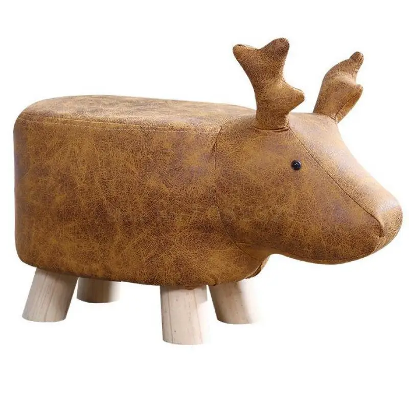 Детская скамейка из массива дерева креативная с животными слоном динозавром