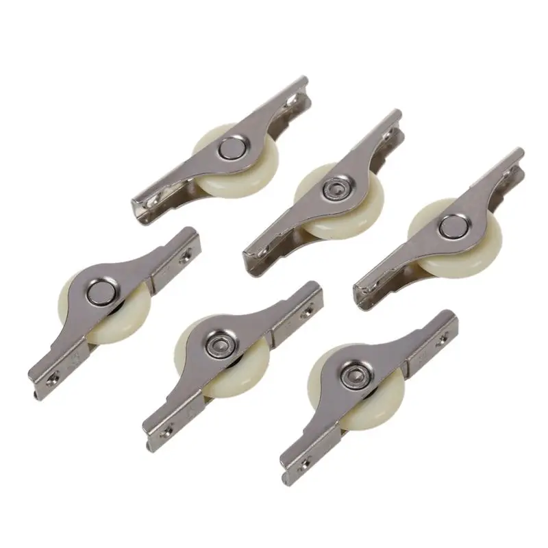 6PCS White Doors Window Single Nylon Sliding Roller Pulley Wheel 62mm Length | Обустройство дома
