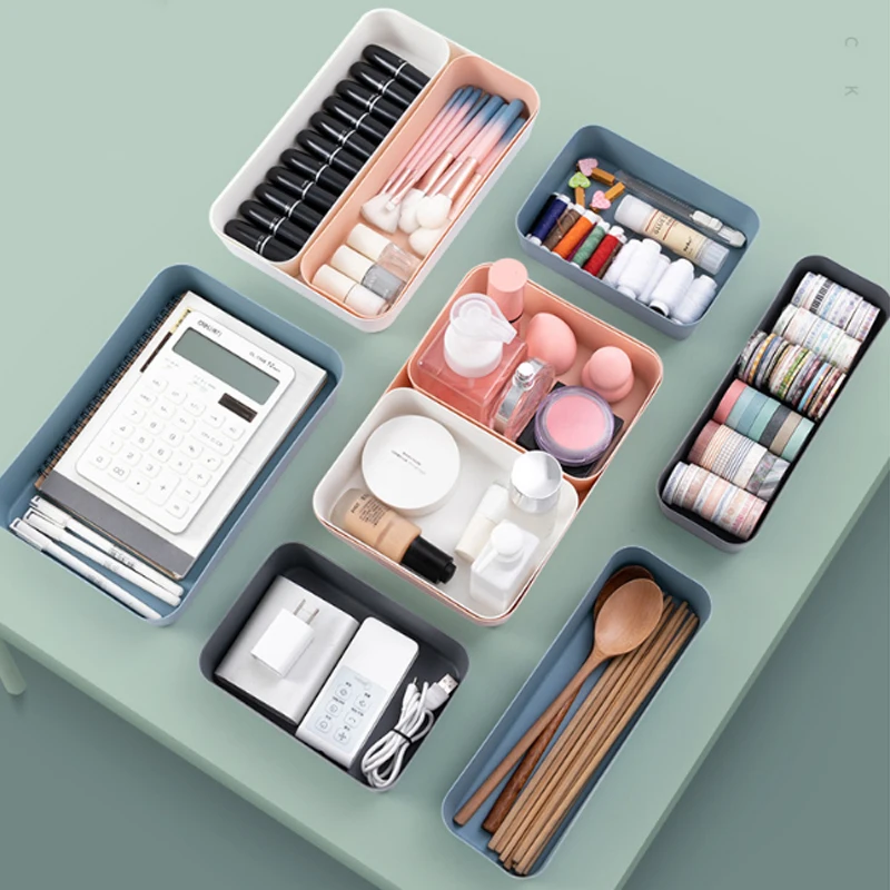 Makeup Organizer Box Plastic Cosmetics Storage Drawers For Tableware Desktop Kitchen | Дом и сад