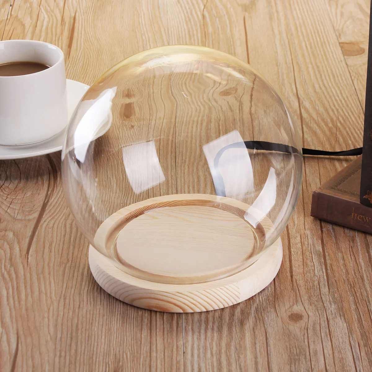 Стеклянный купол для вазы с деревянная пробка пылезащитный чехол сделай сам