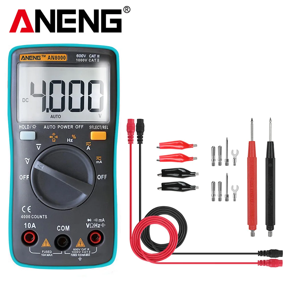 Цифровой мультиметр ANENG AN8000 4000 отсчетов профессиональный конденсатор тестер