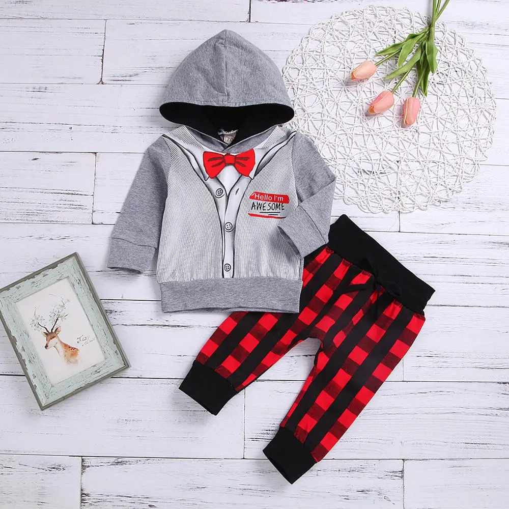 Толстовка с длинными рукавами для маленьких мальчиков и девочек + штаны комплект