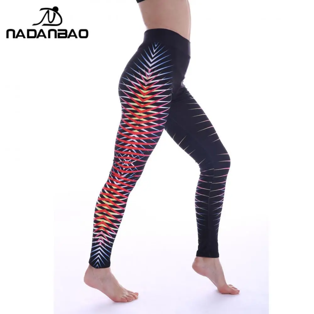 Женские легинсы для йоги NADANBAO с высокой талией абстрактным геометрическим