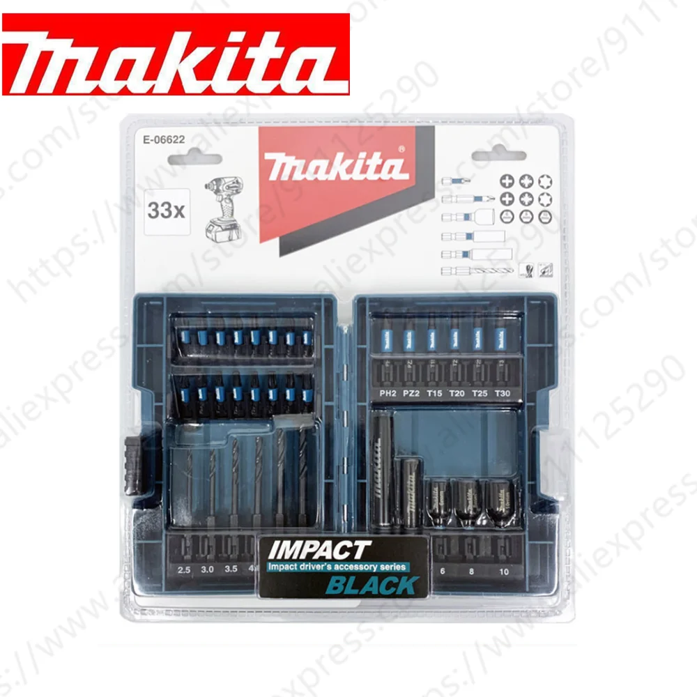 Набор ударопрочных черных торсионных отверток Makita 33 шт. набор долговечных