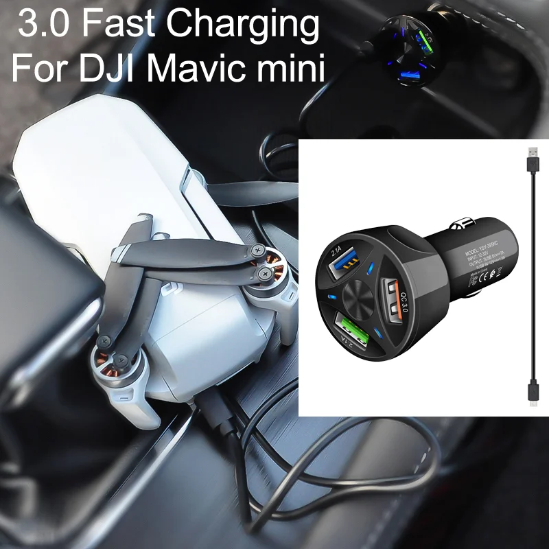 QC3.0 автомобильное зарядное устройство для быстрой зарядки портативное умное DJI