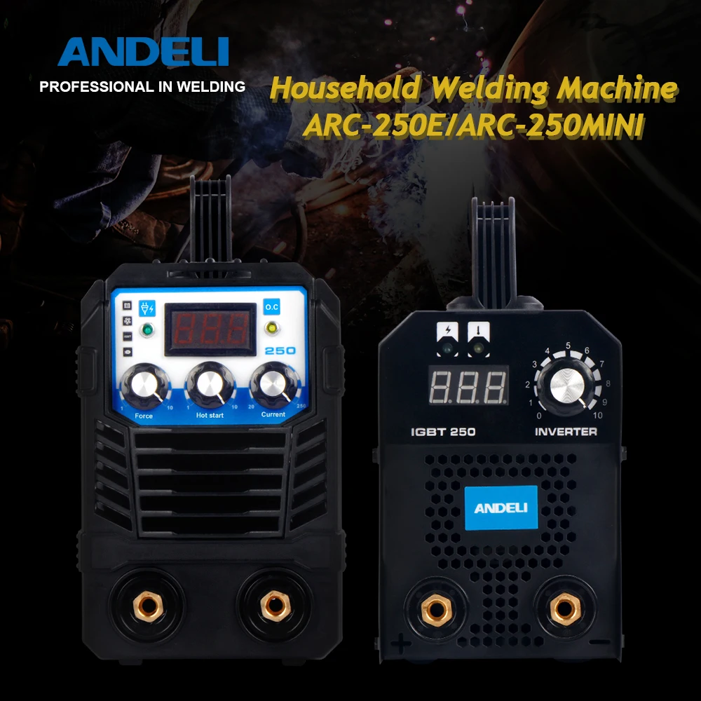 ANDELI ARC-250E ARC-250MINI SMAW MMA Stick сварочный аппарат легкий Инвертор постоянного тока